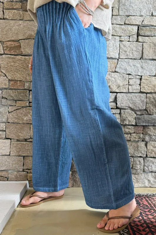 Loom & Thread Pin Tuck Pant Washed Denim /41=